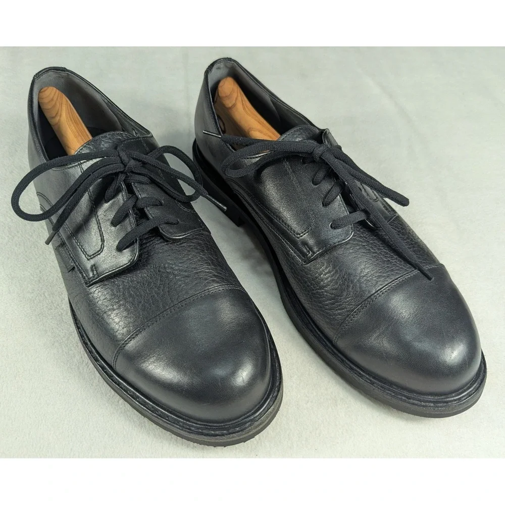 Mephisto Melchior Mens Black Leather Goodyear Welt Cap Toe Derby Shoes US 11.5